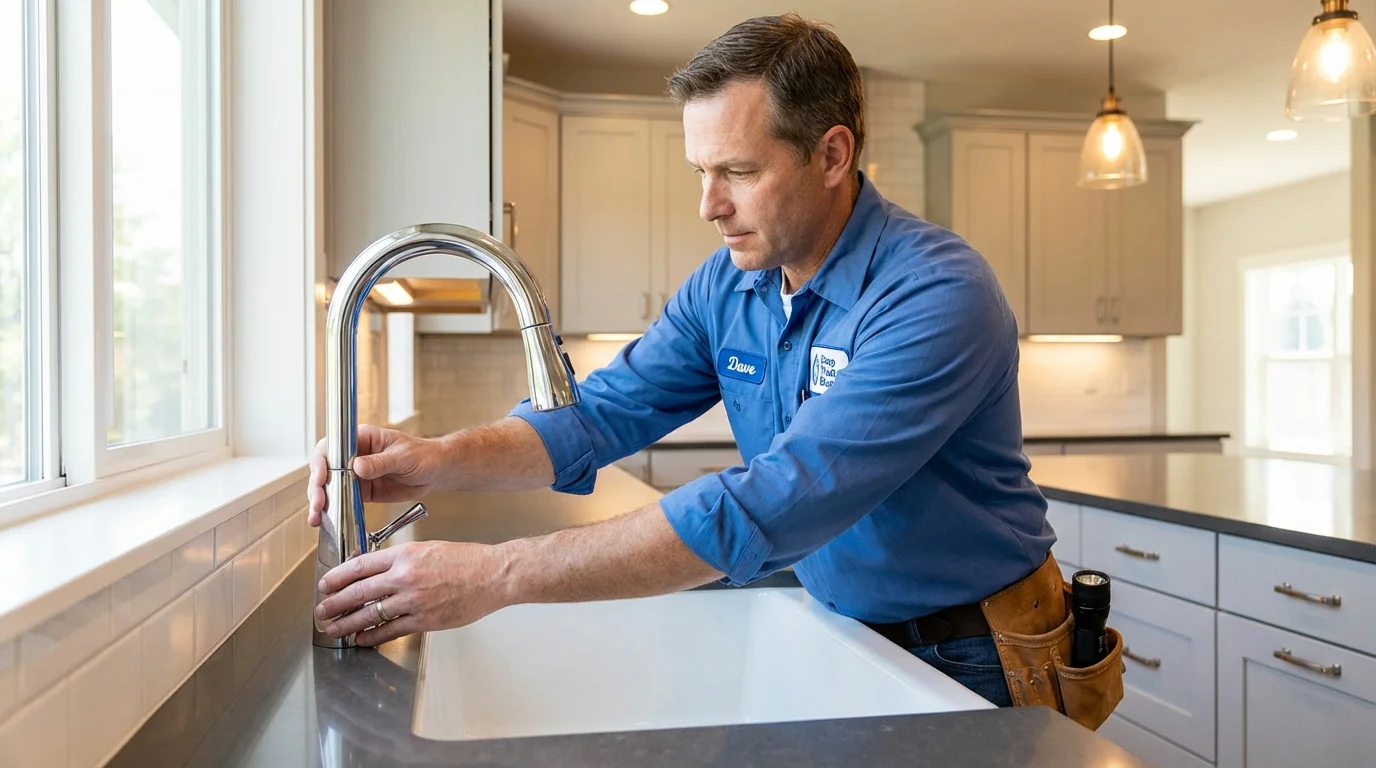 Kitchen faucet installation by Johns Plumbing LLC in Victoria